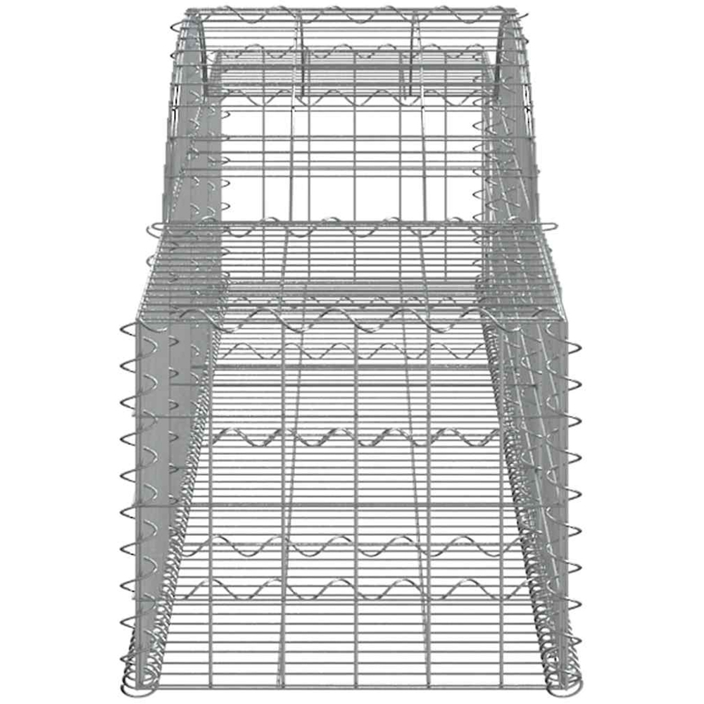 vidaXL Silver Galvanised Iron Arched Gabion Basket 300 x 50 x 40/60cm 2 Pack Image 3