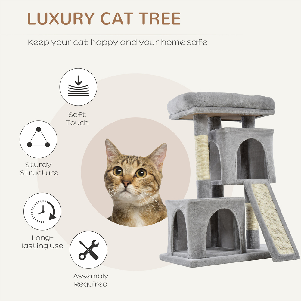 PawHut 83cm Grey Cat Activity Tree Image 4