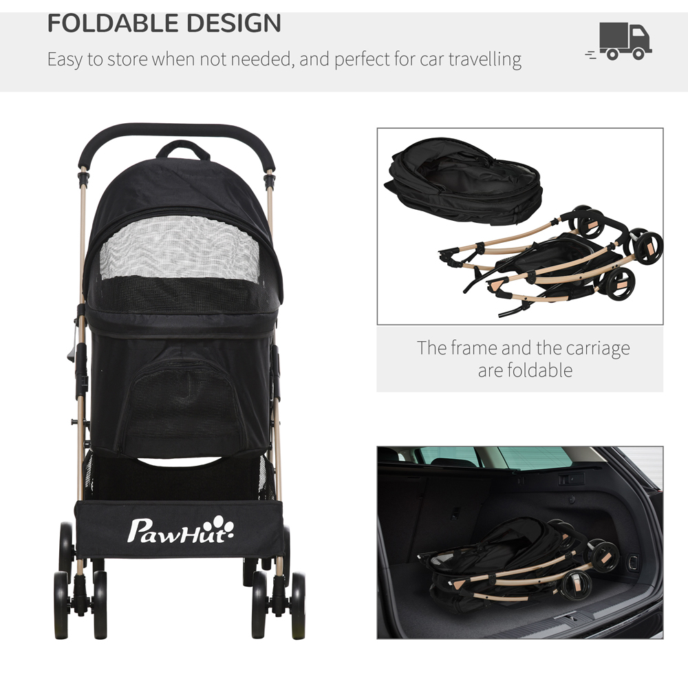 PawHut 3 in 1 Black Pet Stroller Image 4