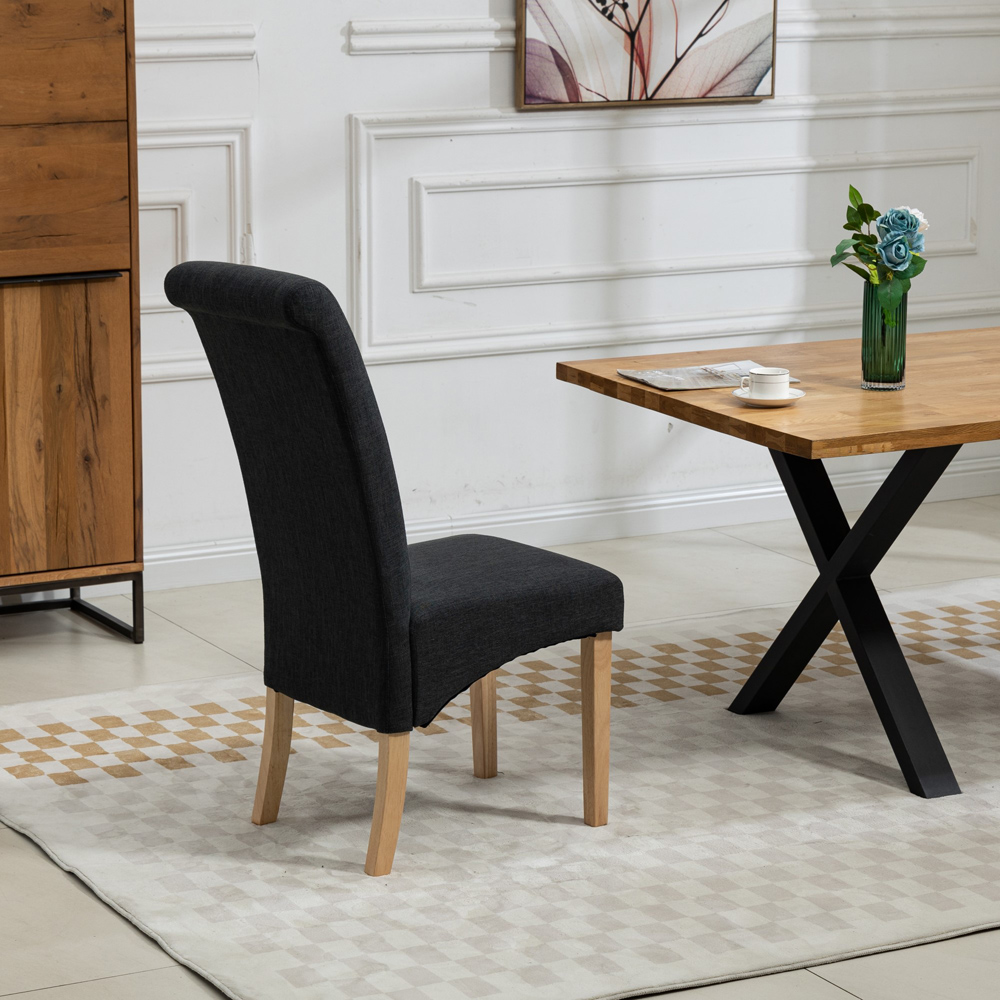 Artemis Home Rimini Set of 2 Black Fabric Dining Chair Image 5