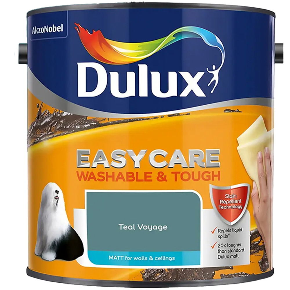 Dulux Easycare Washable & Tough Teal Voyage Matt Paint 2.5L Image 2