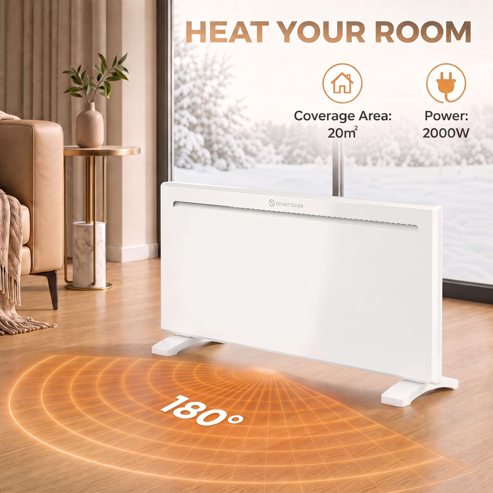 HOMCOM White Smart Electric Panel Heater 2000W Image 8