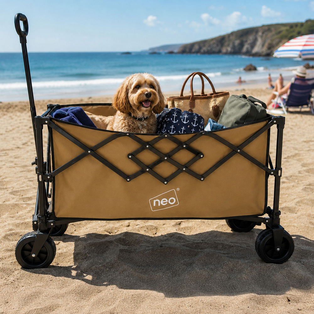 Neo Direct 300L Khaki Heavy Duty Folding Garden Trolley Cart Image 4