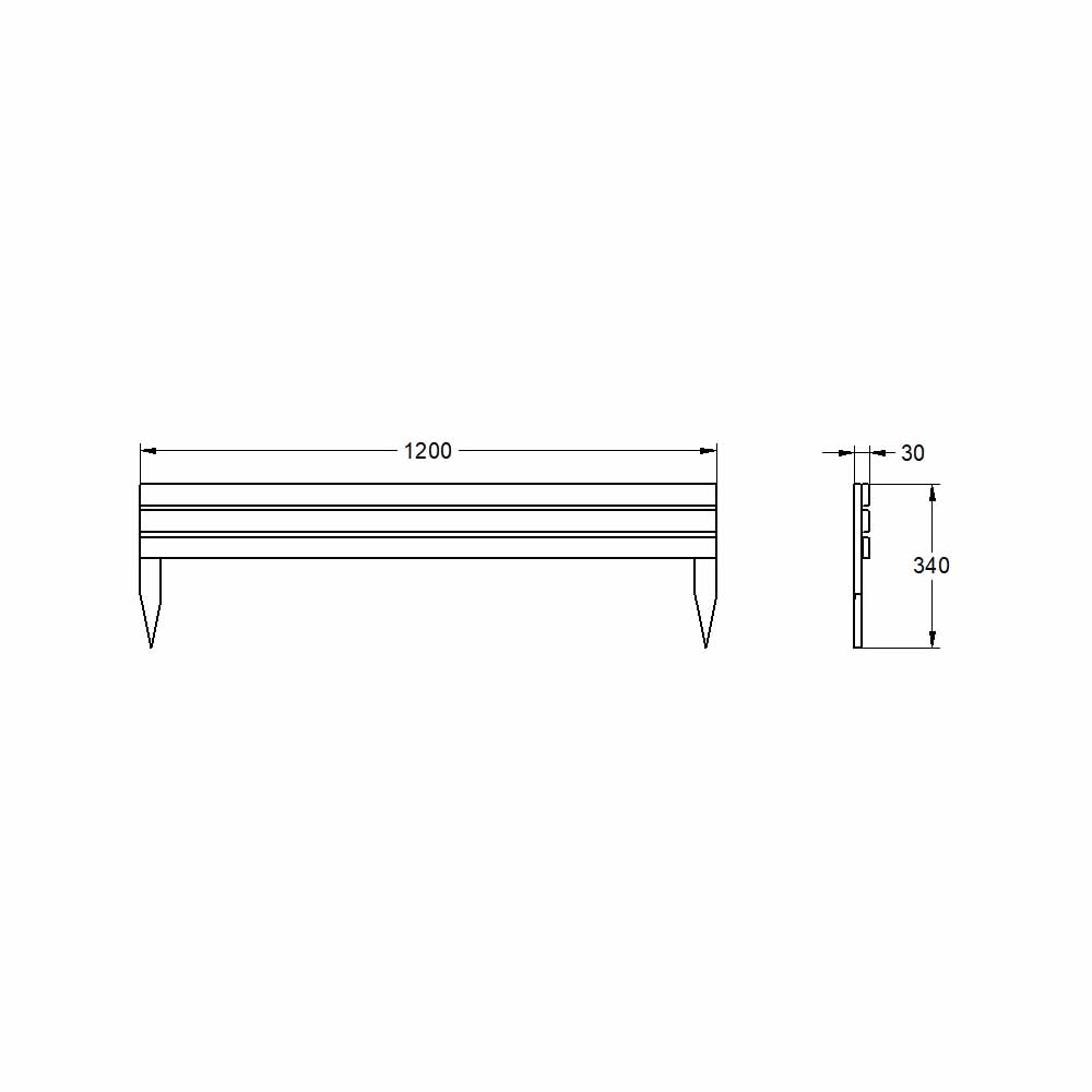 Forest Garden 1.2m 3 Pack Slatted Edging Image 4