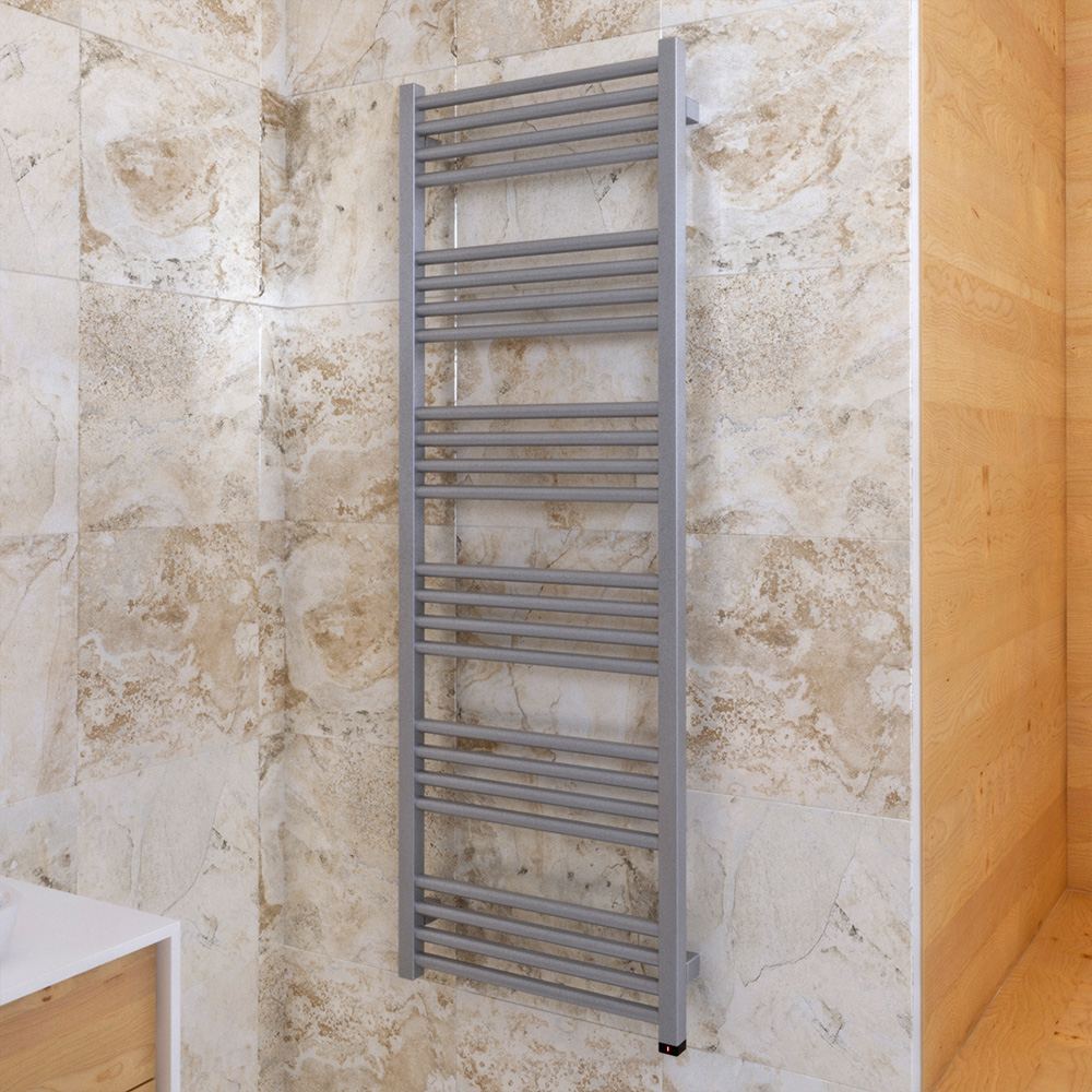 Terma Fiona One 2046BTU Sparkling Gravel Taupe Electric Tower Rail 1380 x 480mm Image 2