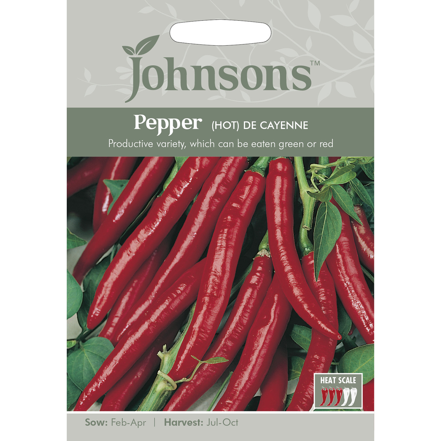 Johnsons De Cayenne Hot Pepper Seeds Image 2