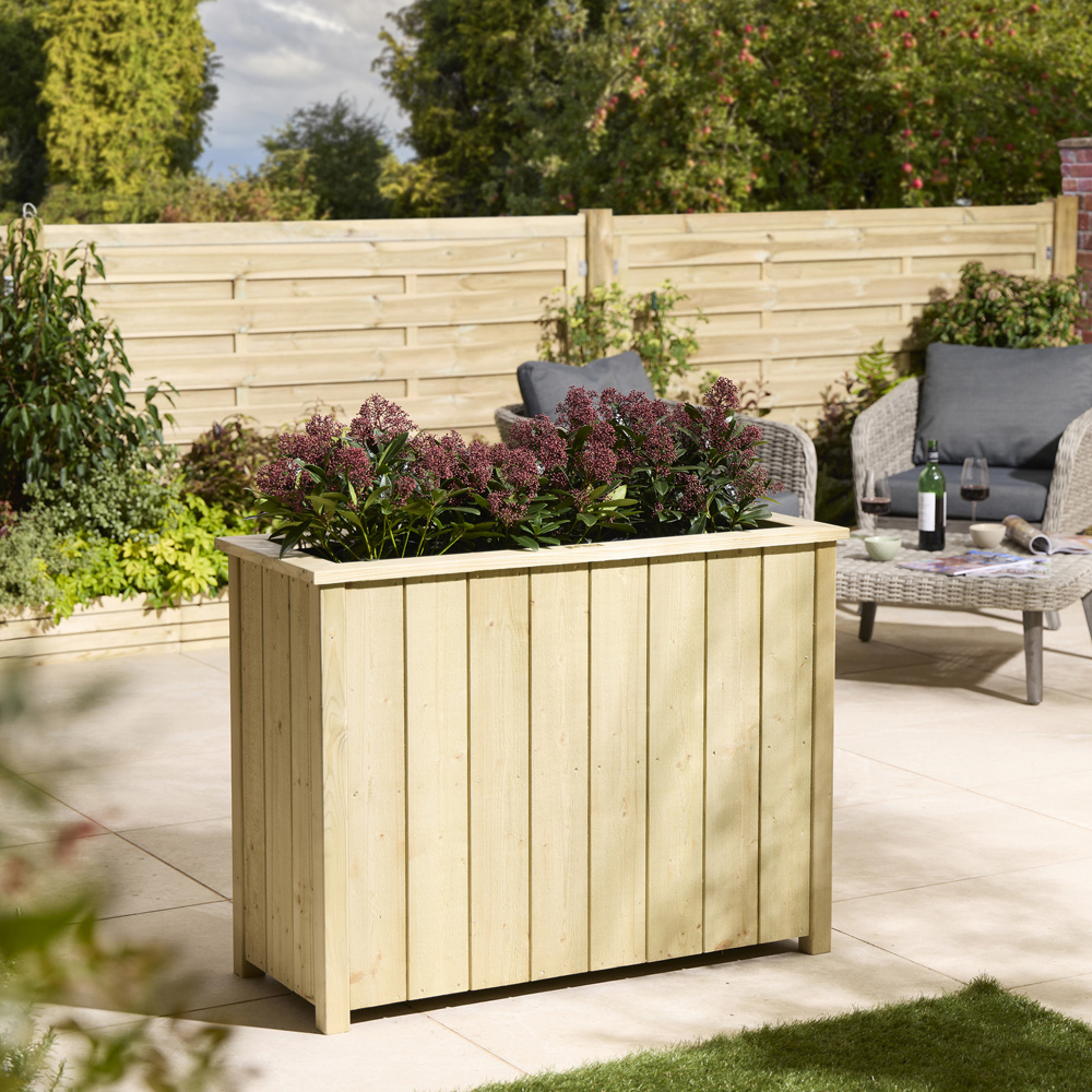 Rowlinson Signature Heritage Natural Wooden Tall Garden Planter 78 x 103 x 43cm Image 2