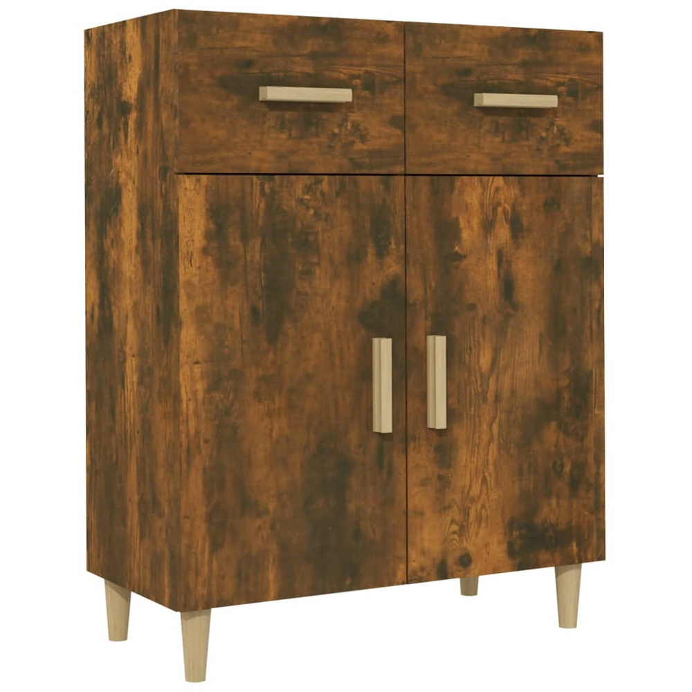 vidaXL 2 Door 2 Drawer Smoked Oak Sideboard Image 2