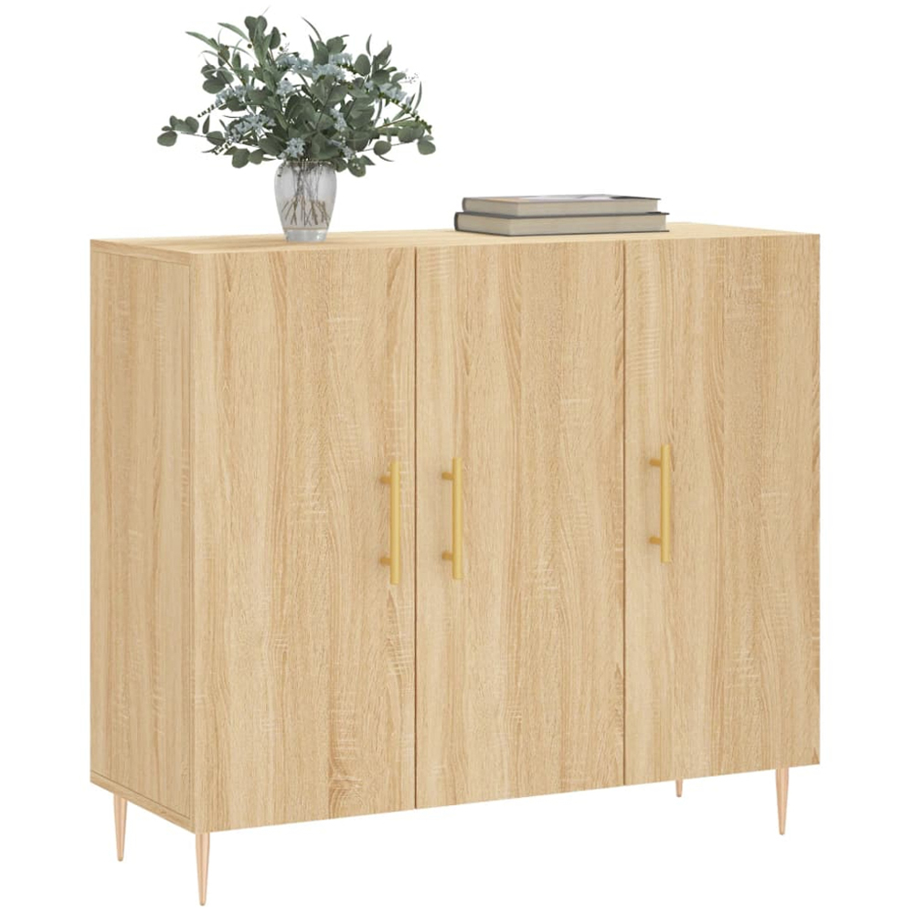 vidaXL 3 Door Sonoma Oak Sideboard Image 3