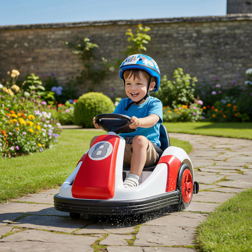 Tommy Toys Kids Red 360 Degree Rotating Ride On Bumper Car with Safety Belt Image 2