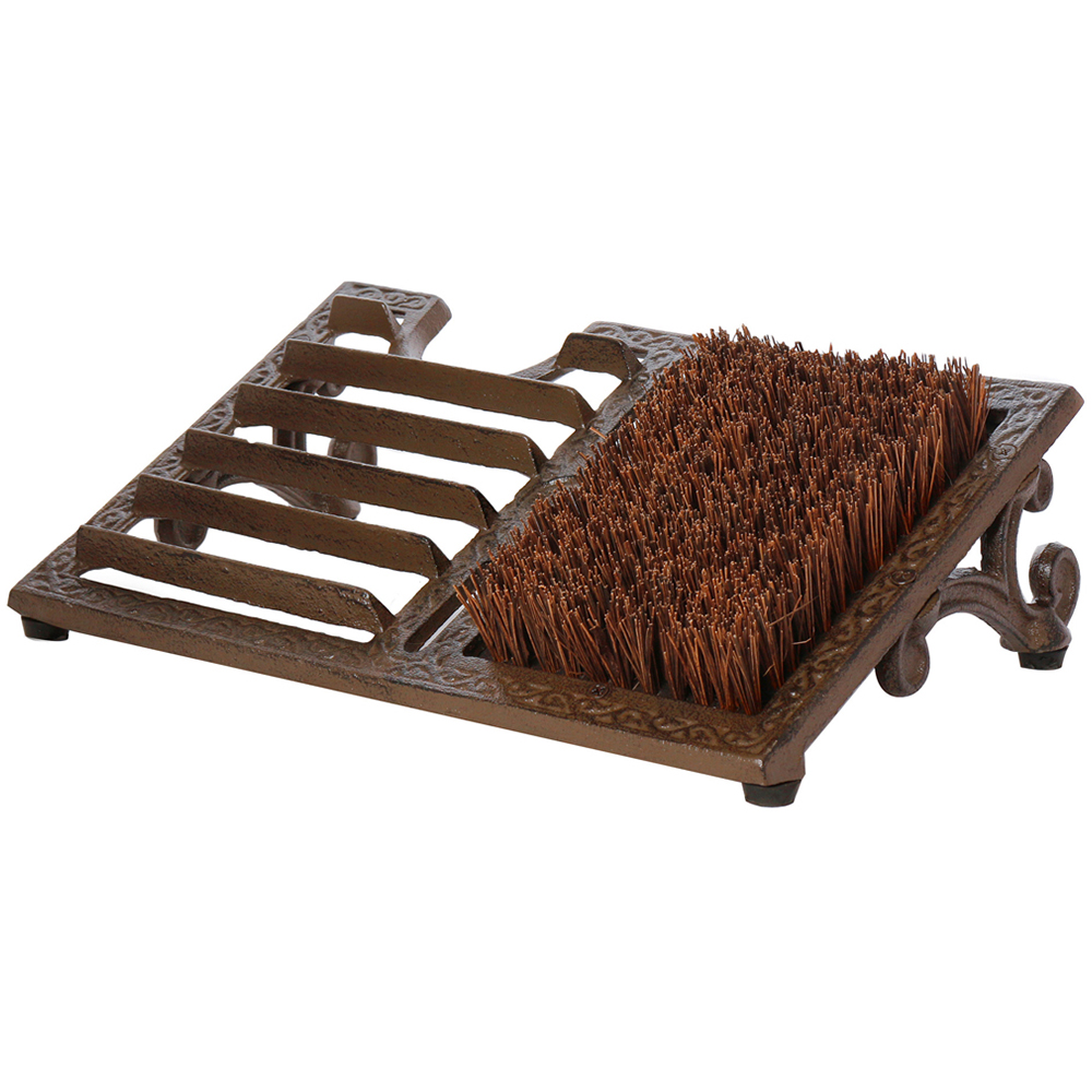 Dibor Brown Cast Iron Free Standing Boot Brush and Scraper Image 1