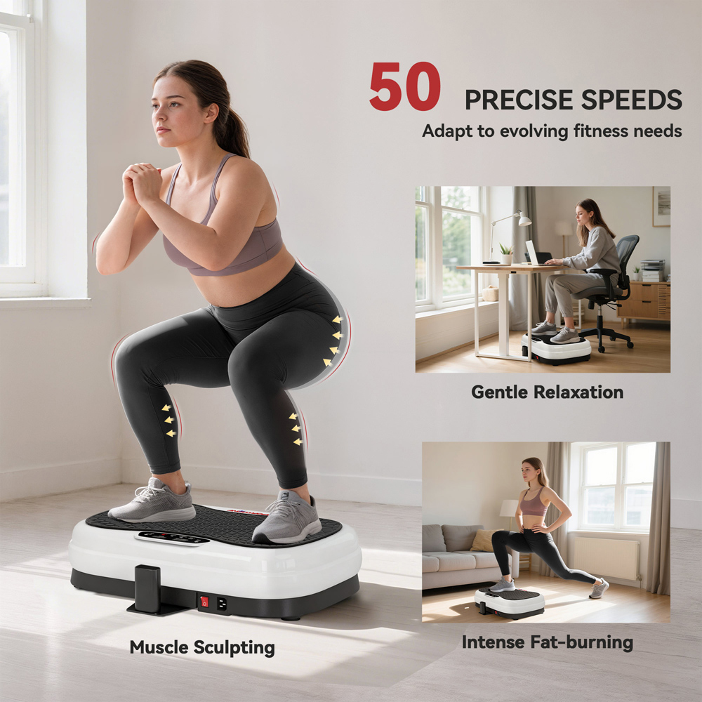 SPORTNOW Vibration Plate Exercise Machine with Adjustable Handle and Remote Control Image 8