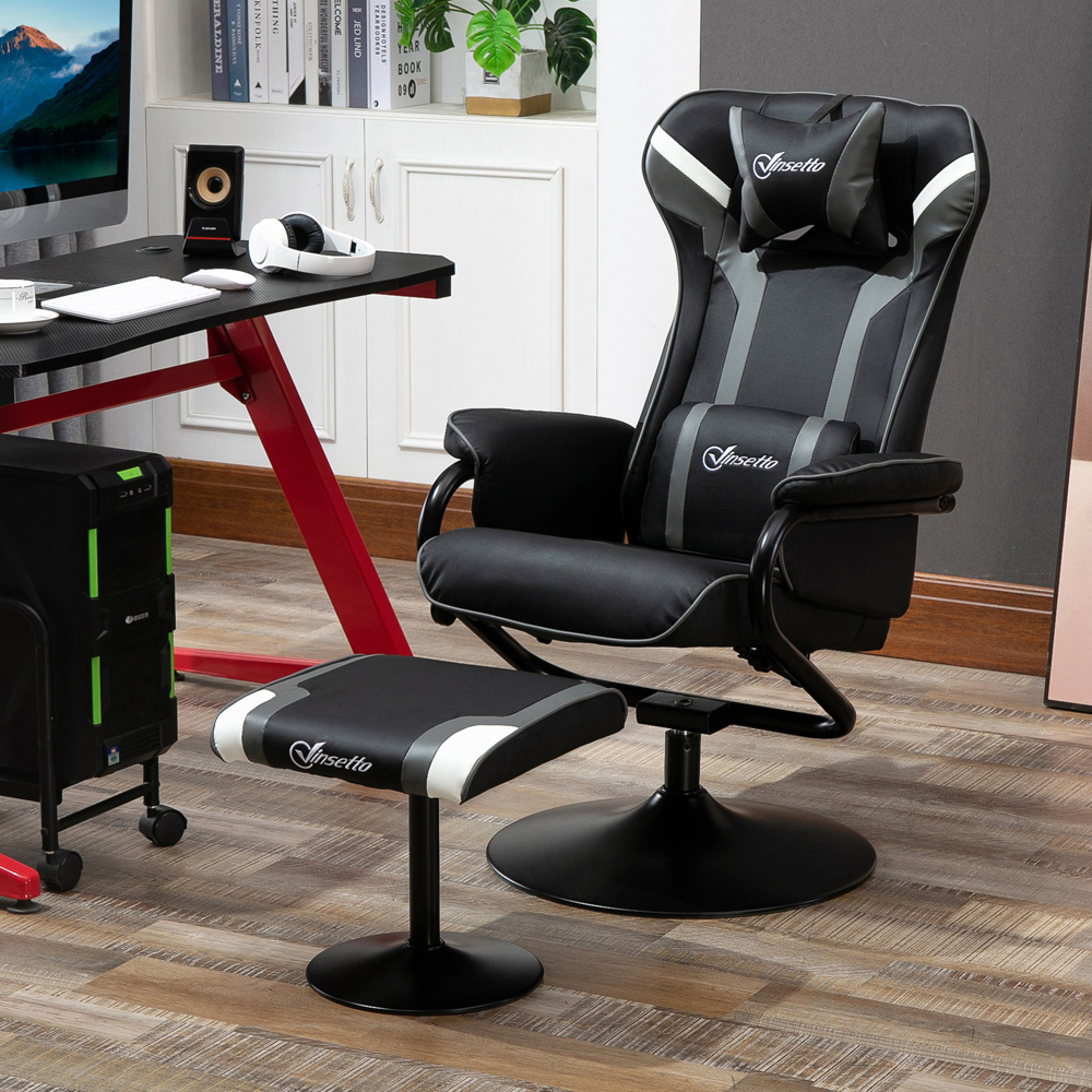 Portland Vinsetto Deep Grey Recliner Gaming Chair with Footrest Image 5
