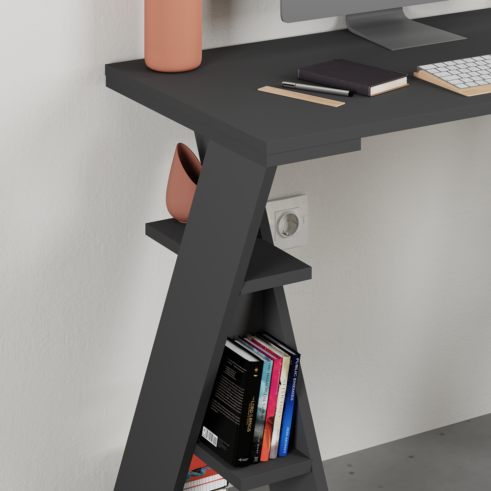Decortie Papillon 6 Shelf Desk Anthracite Image 3