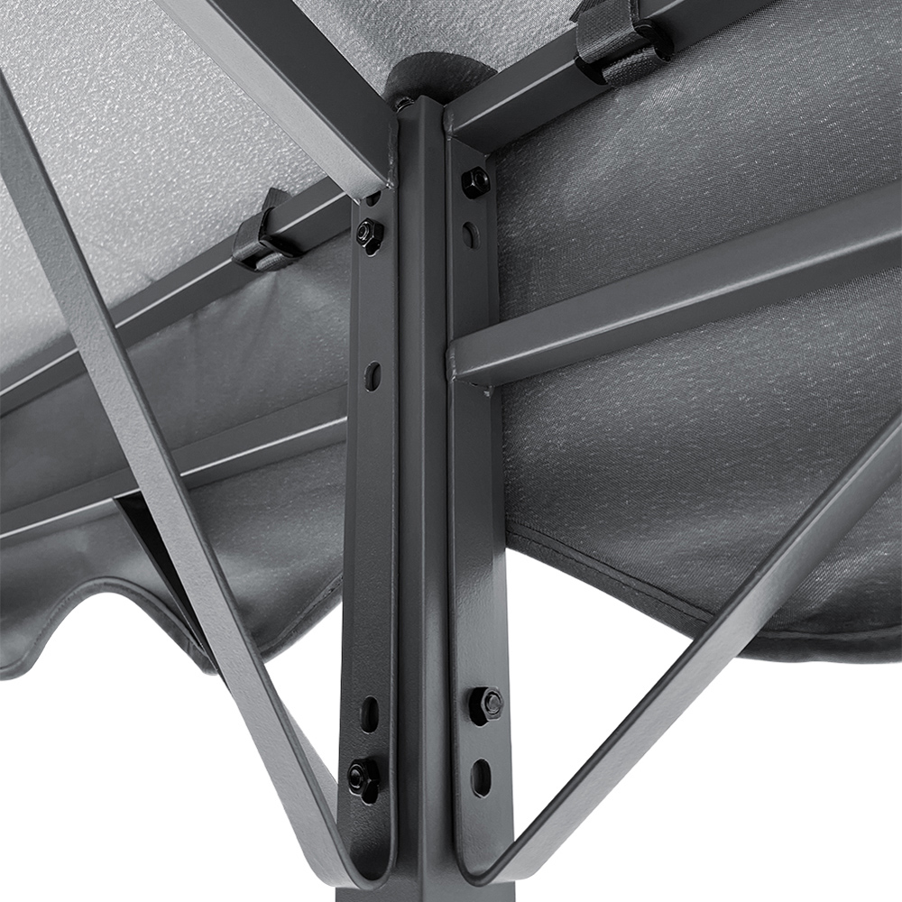 Living and Home Dark Grey Waterproof Metal Arched Pergola 3 x 4m Image 3