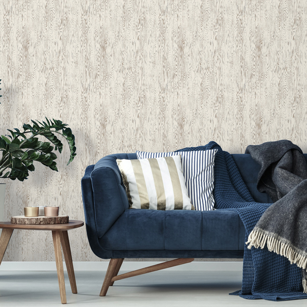Arthouse Wood Grain White Wallpaper Image 4