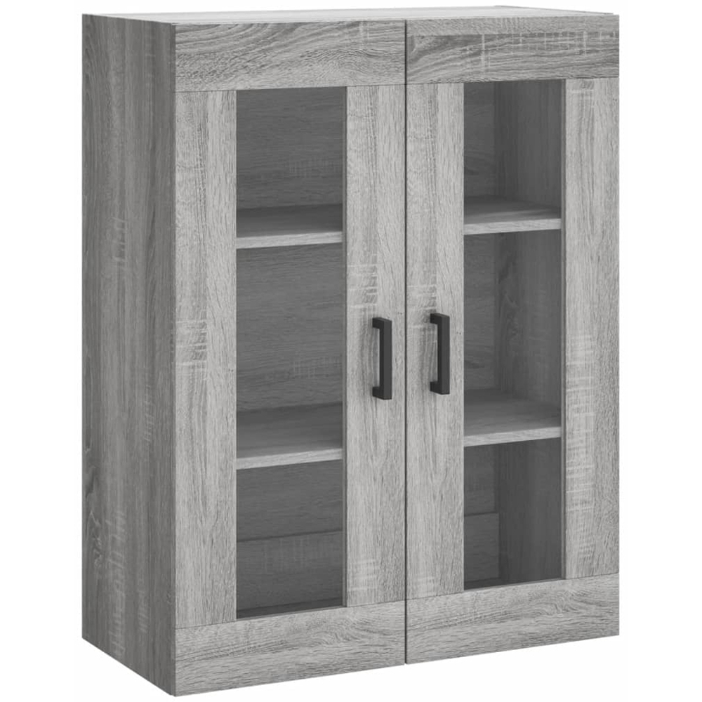 vidaXL 2 Glass Door 3 Drawer Grey Sonoma Highboard Image 5