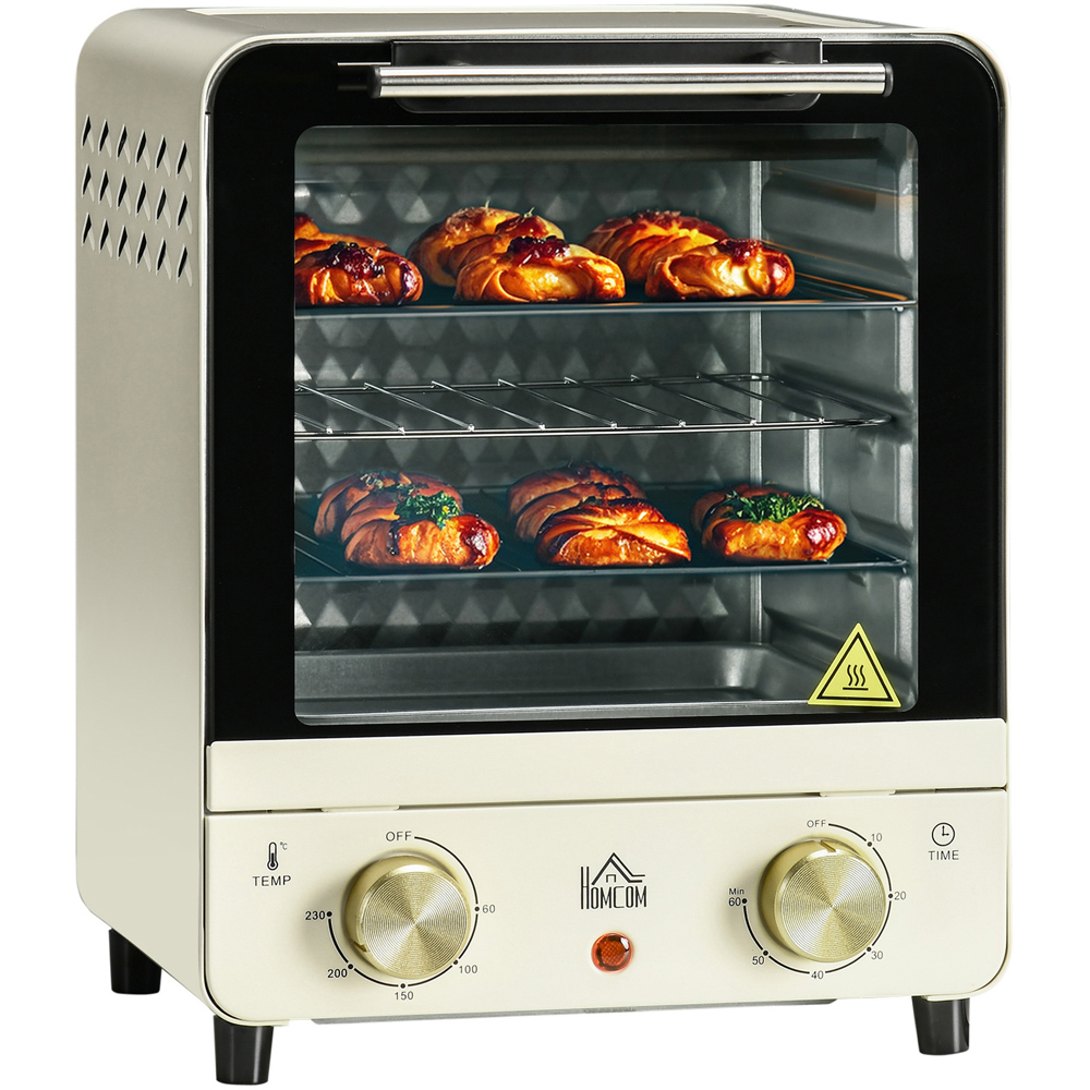 HOMCOM 800-153V70CW Cream 15L Mini Toaster Oven Image 3