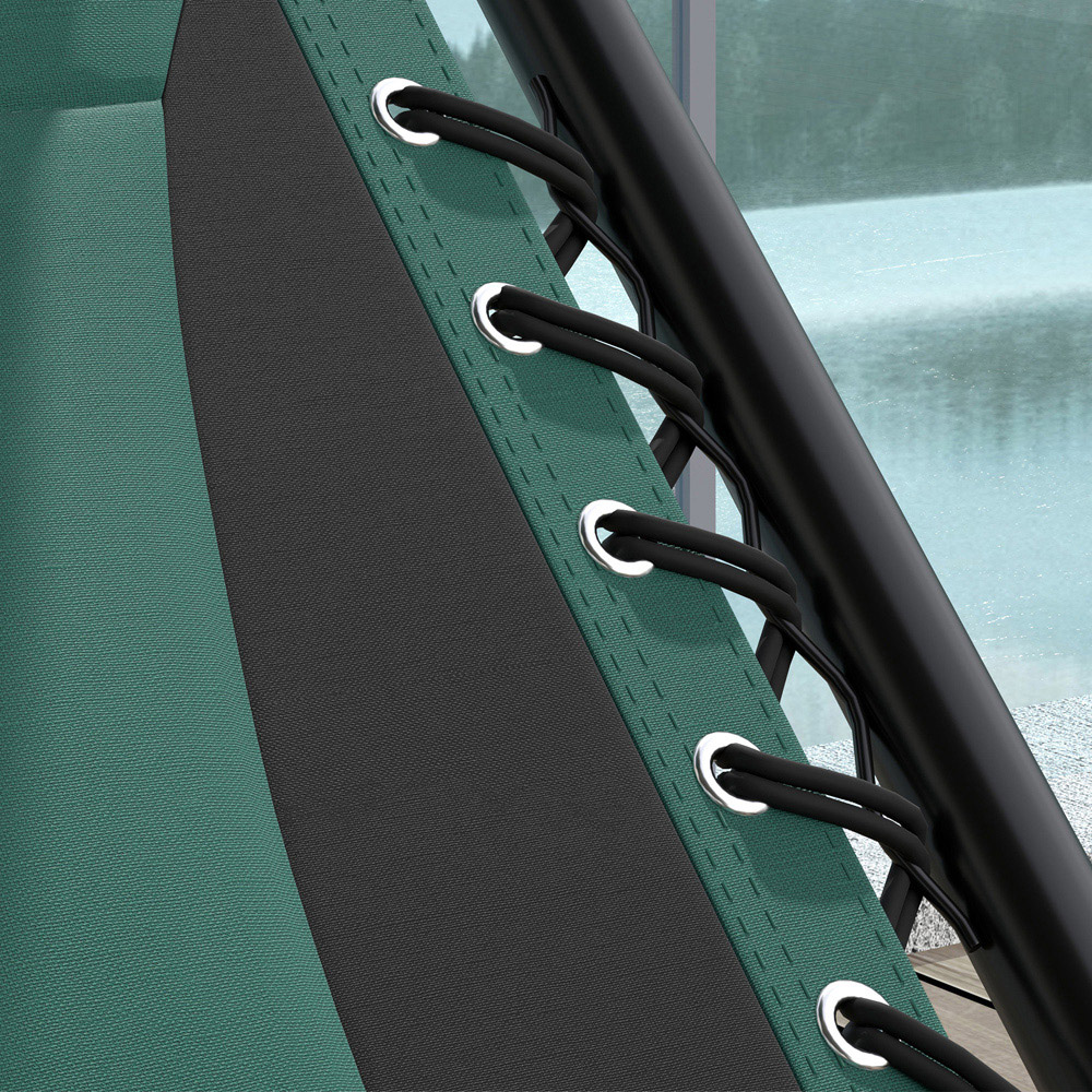 Outsunny Green Zero Gravity Folding Reclining Chair Image 3