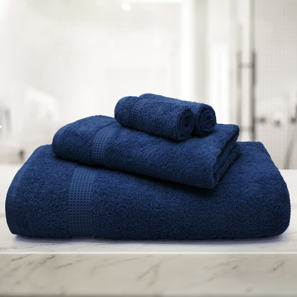 Mayfair Egyptian Cotton Navy Bath Towel Set of 2 Image 2