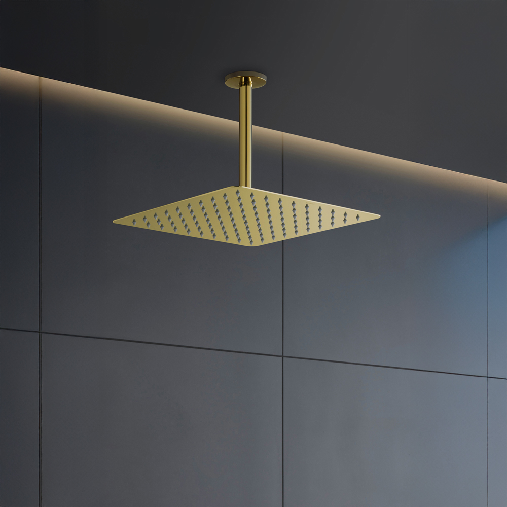 Duravit Polished Gold Ceiling Shower Arm 200mm Image 2