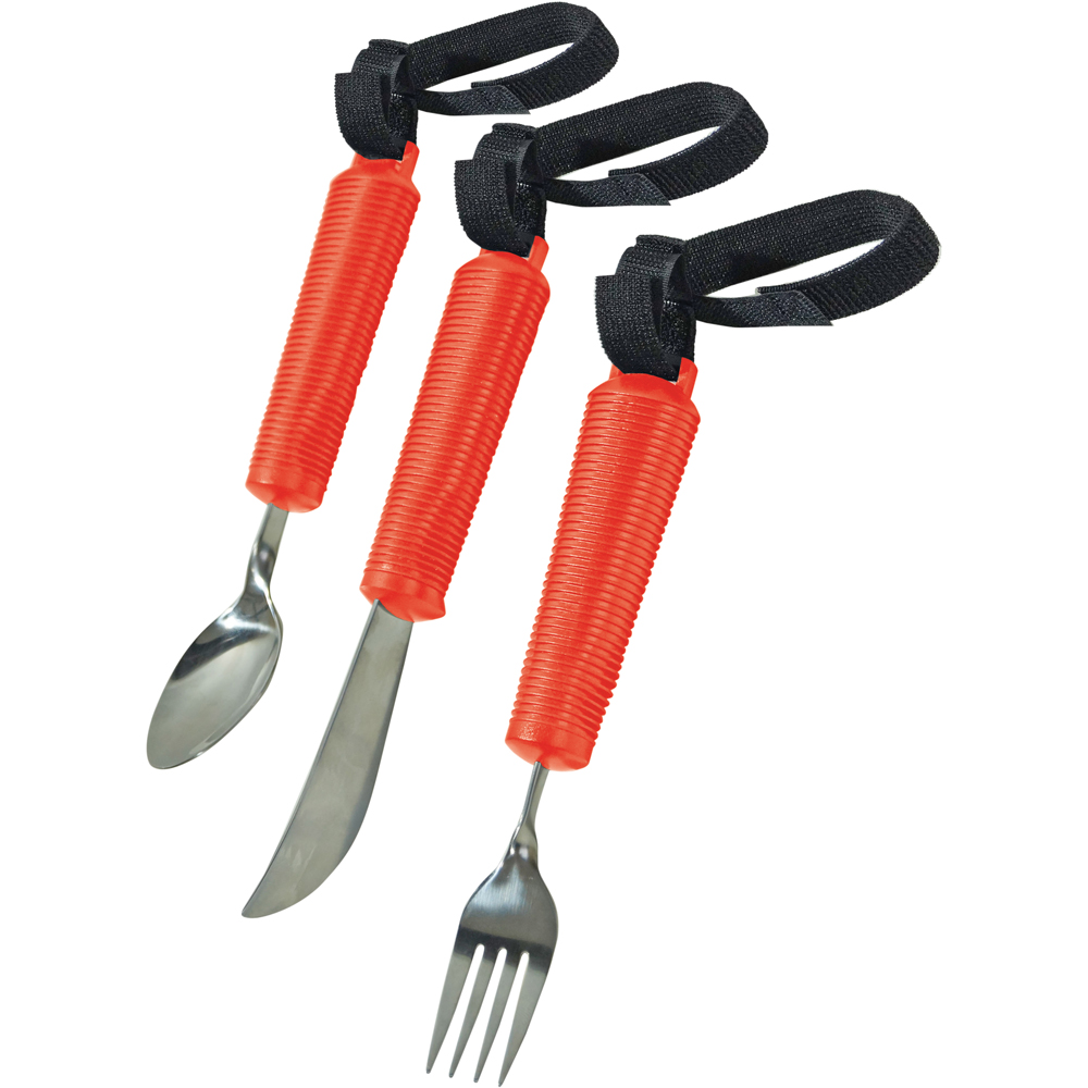 Aidapt Shine 3 Piece Red Bendable Cutlery Set Image 2