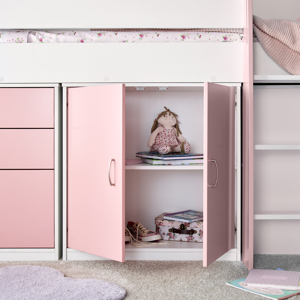 Bedmaster Lacy Pink Storage Mid Sleeper with Orthopaedic Mattress Image 5