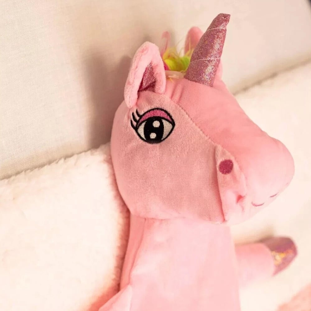 Marco Paul Novelty Kids Faux Fur Pink Unicorn Hot Water Bottle Cover 2L Image 2