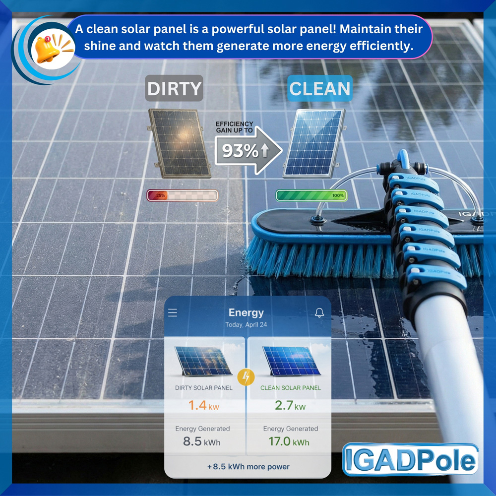 IGAD Pole Water-Fed Extension Pole Cleaning Kit with Cobweb Duster and Squeegee 9m Image 5