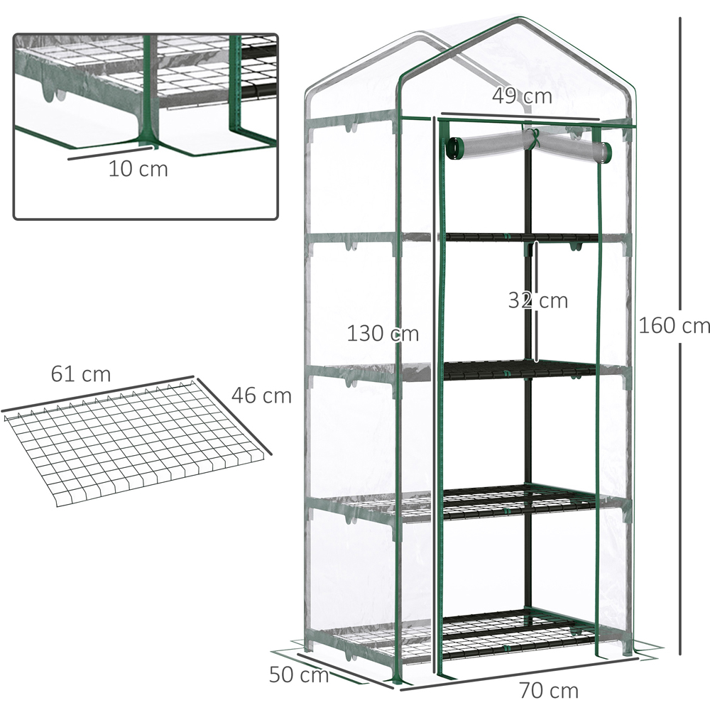 Outsunny Clear 2.3 x 1.6ft 4-Tier Mini Greenhouse Image 8