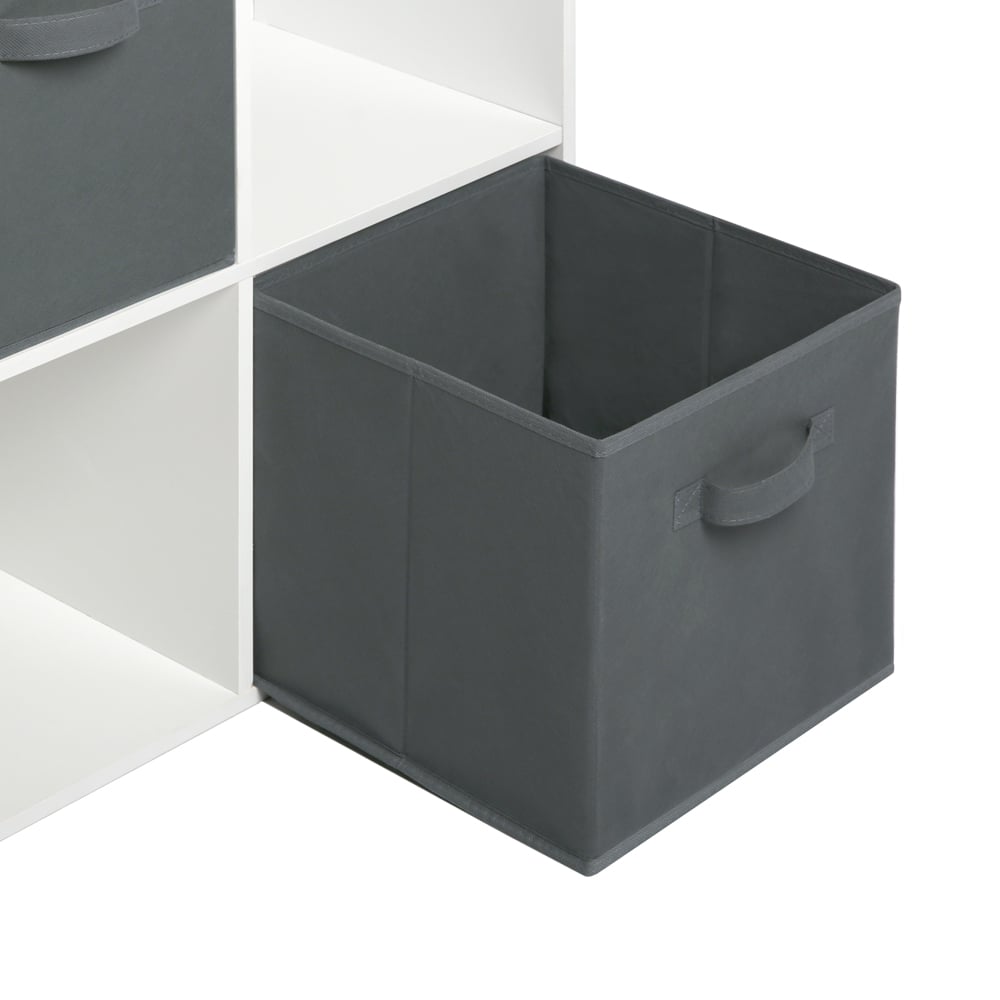 Jane 8 Shelf White Cube Storage Unit with Basket Image 6