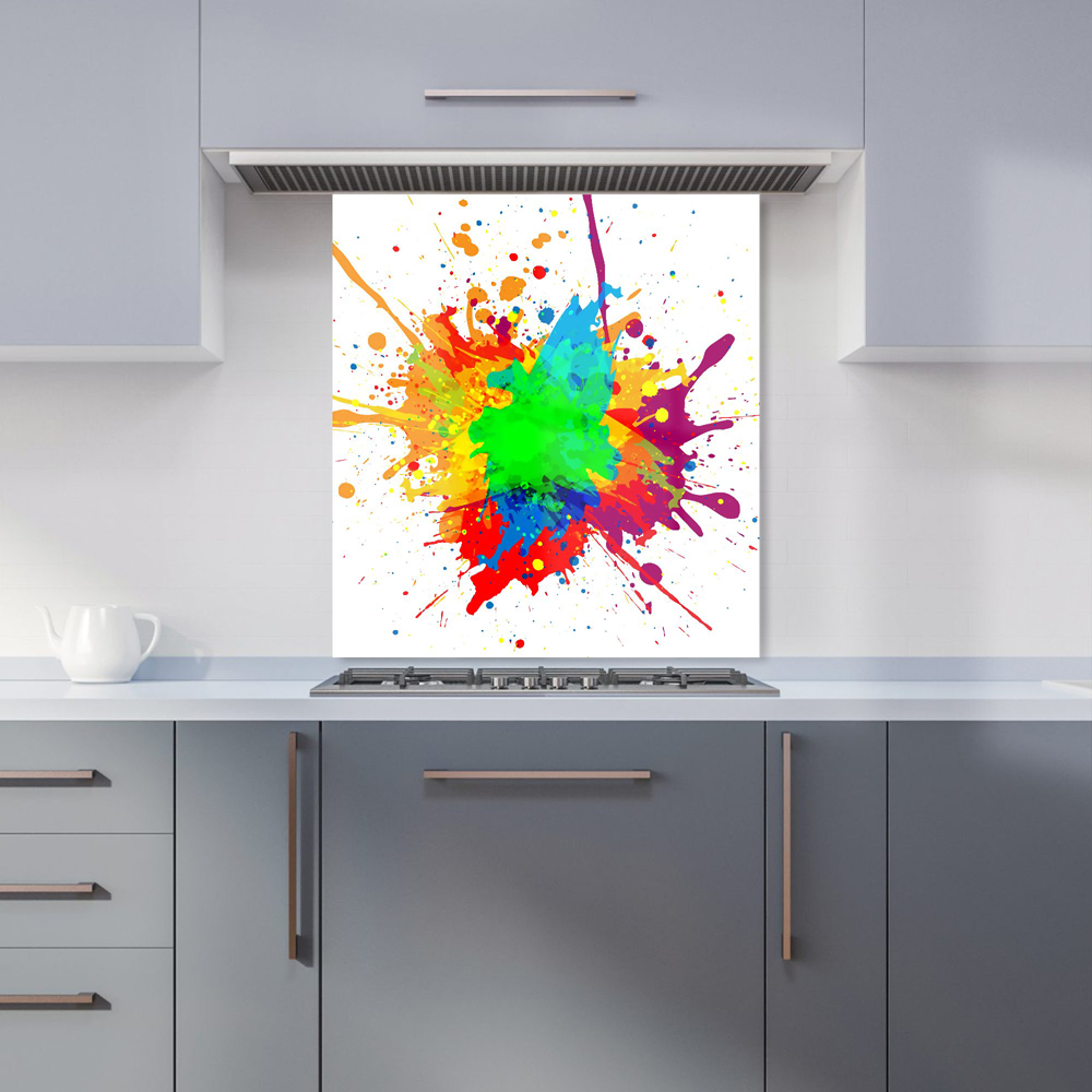 Warren Reed Designer Paint Splash Glass Kitchen Splashback 65 x 60cm Image 1