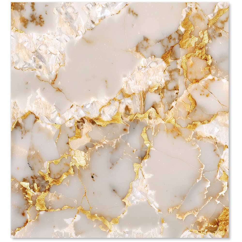 Warren Reed Designer Gold And White Quartz Effect Glass Kitchen Splashback 65 x 60cm Image 2