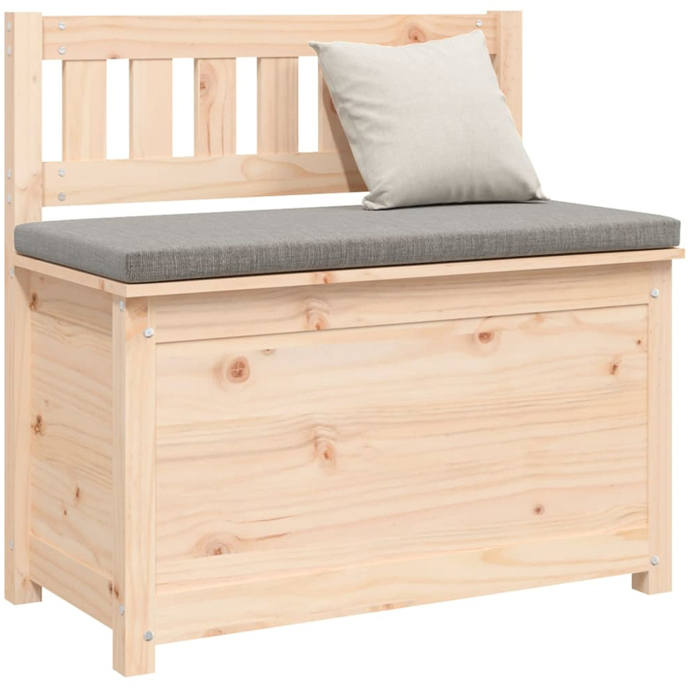 vidaXL Natural Solid Wood Pine Storage Bench 80 x 41 x 77cm Image 3