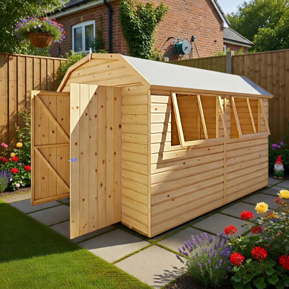 Shire Barn 10 x 8ft Double Door Shiplap Apex Garden Shed Image 2
