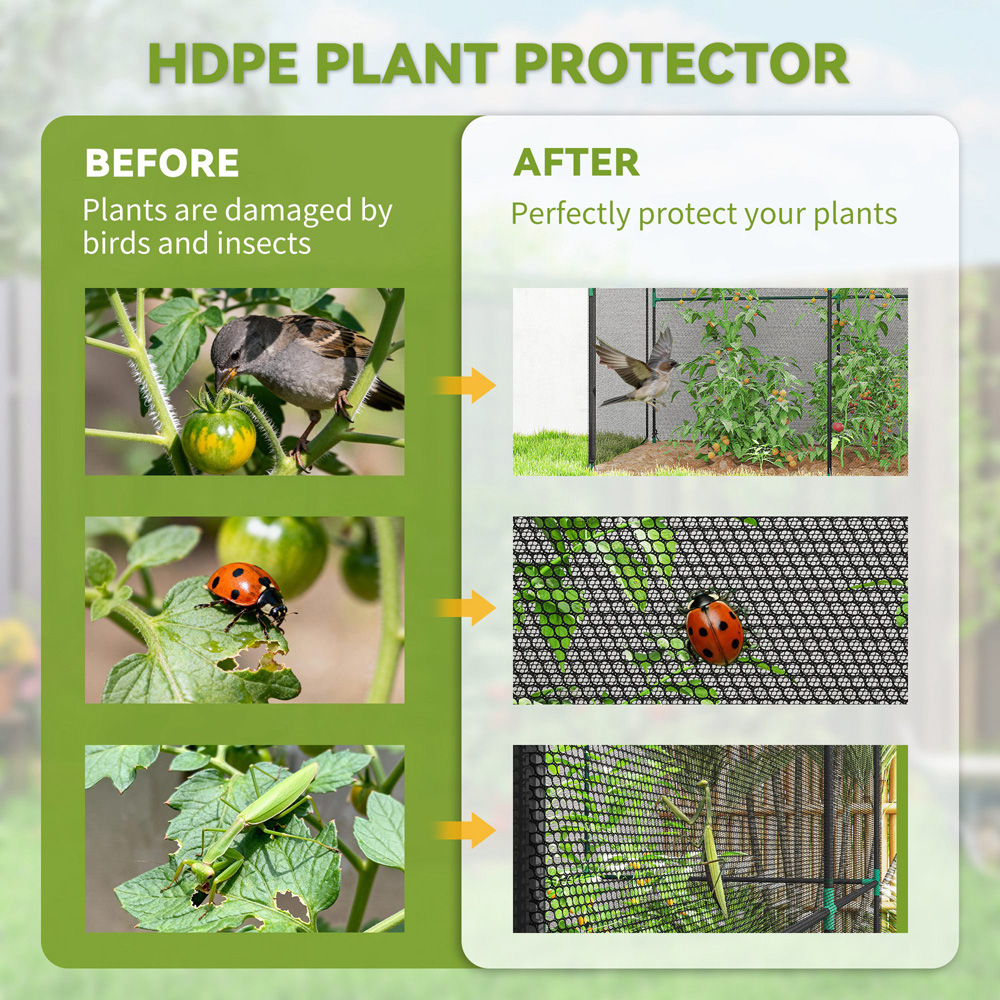 Outsunny Black Plant and Fruit Protection Netting Cage Tent 6.5 x 3.3ft Image 8
