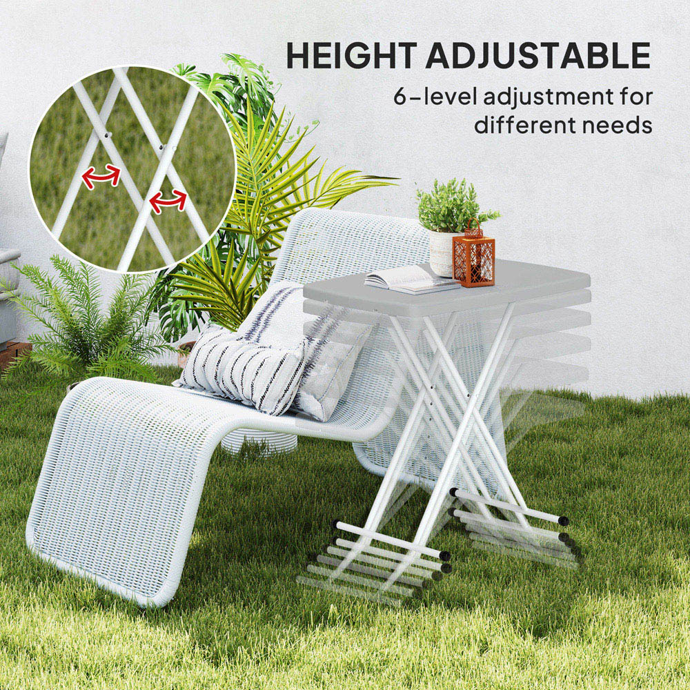 Outsunny Height Adjustable Folding Bistro Table Charcoal Grey Image 5