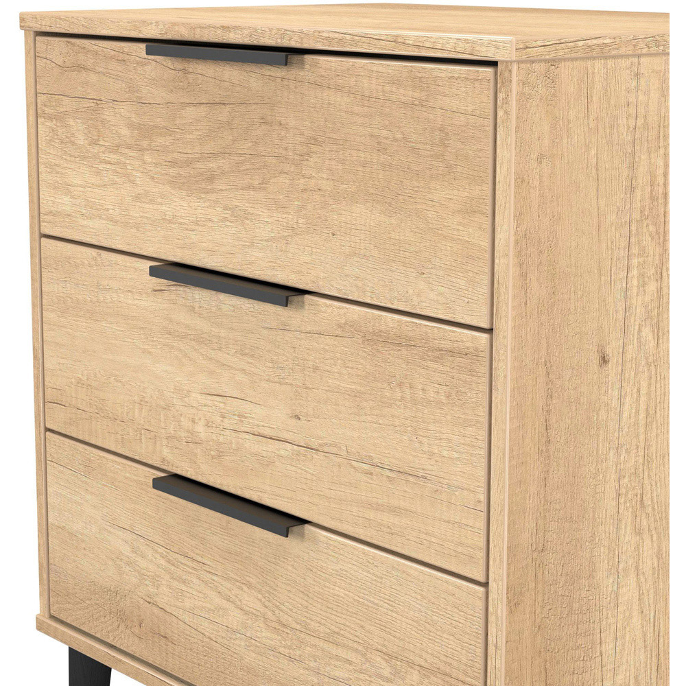 Crowndale Hong Kong 3 Drawer Nebraska Oak Midi Chest of Drawers Ready Assembled Image 5