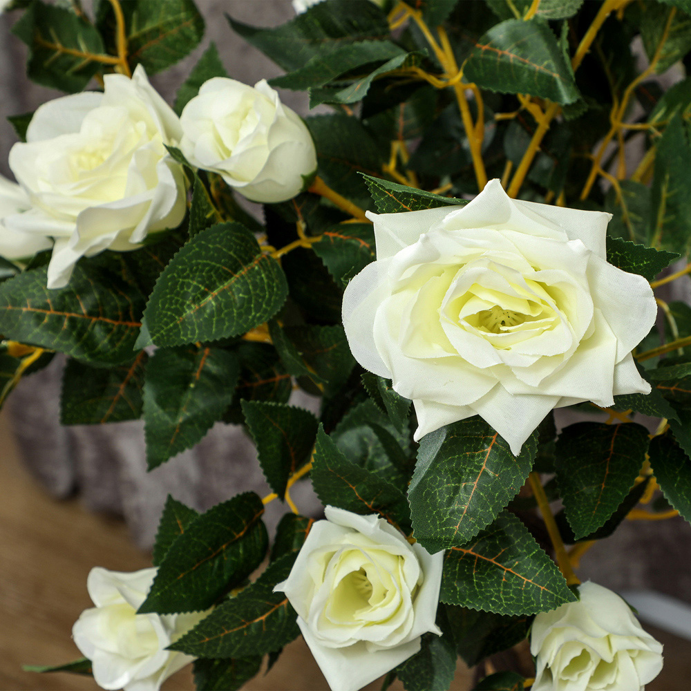 Portland White Rose Artificial Tree in Pot 90cm 2 Pack Image 3