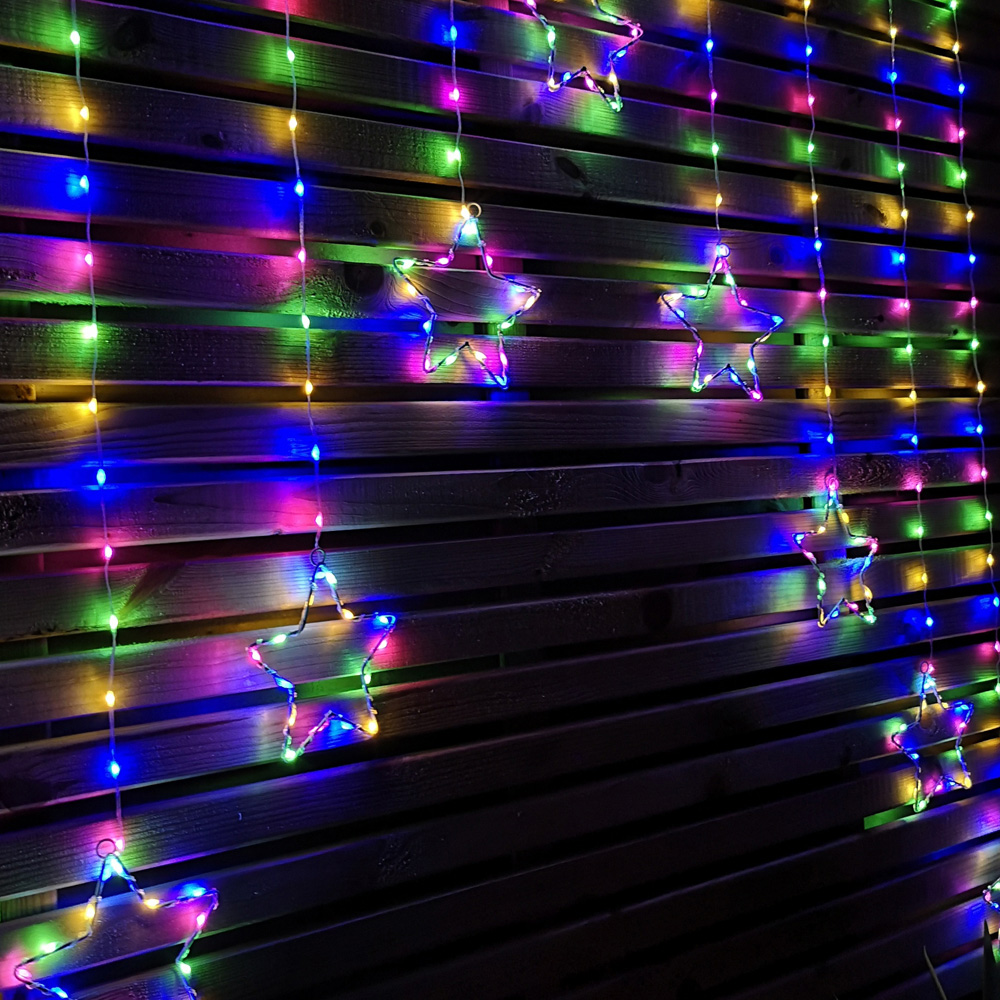 Samuel Alexander 256 Multicolour LED Star Curtain Lights Image 2