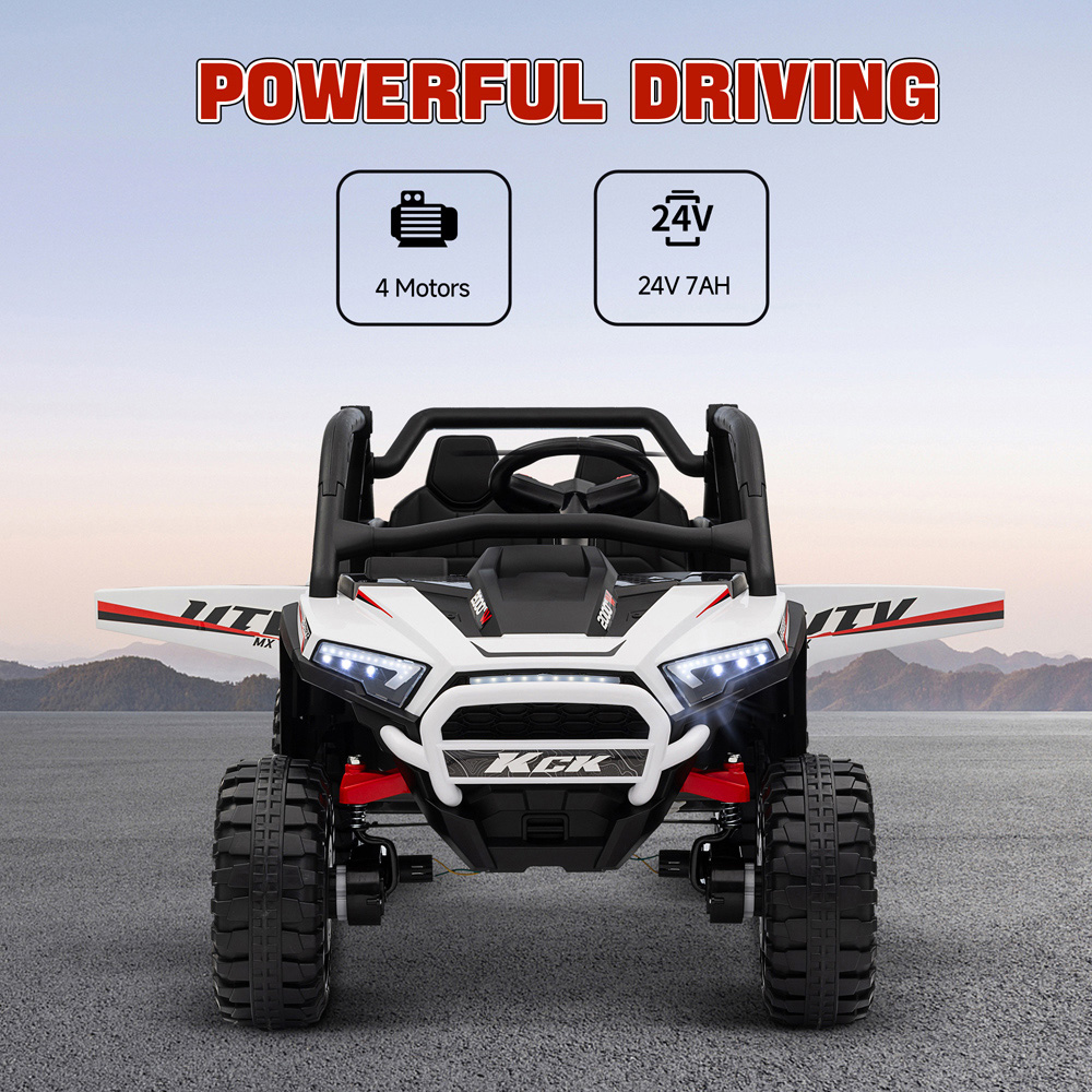 Tommy Toys Kids 2 Seater White Ride On Truck with Suspension Image 6