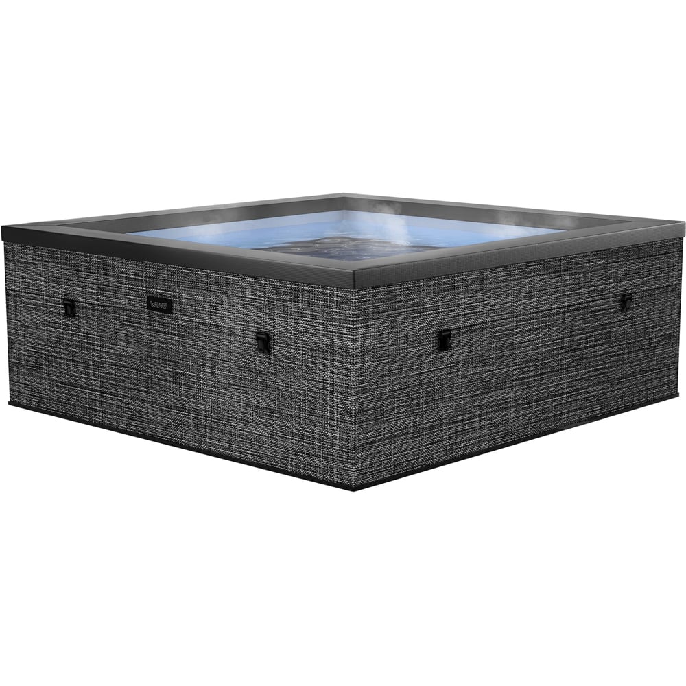 Wave Garda 4 Person Square Flint Rattan Hot Tub Spa Image 1