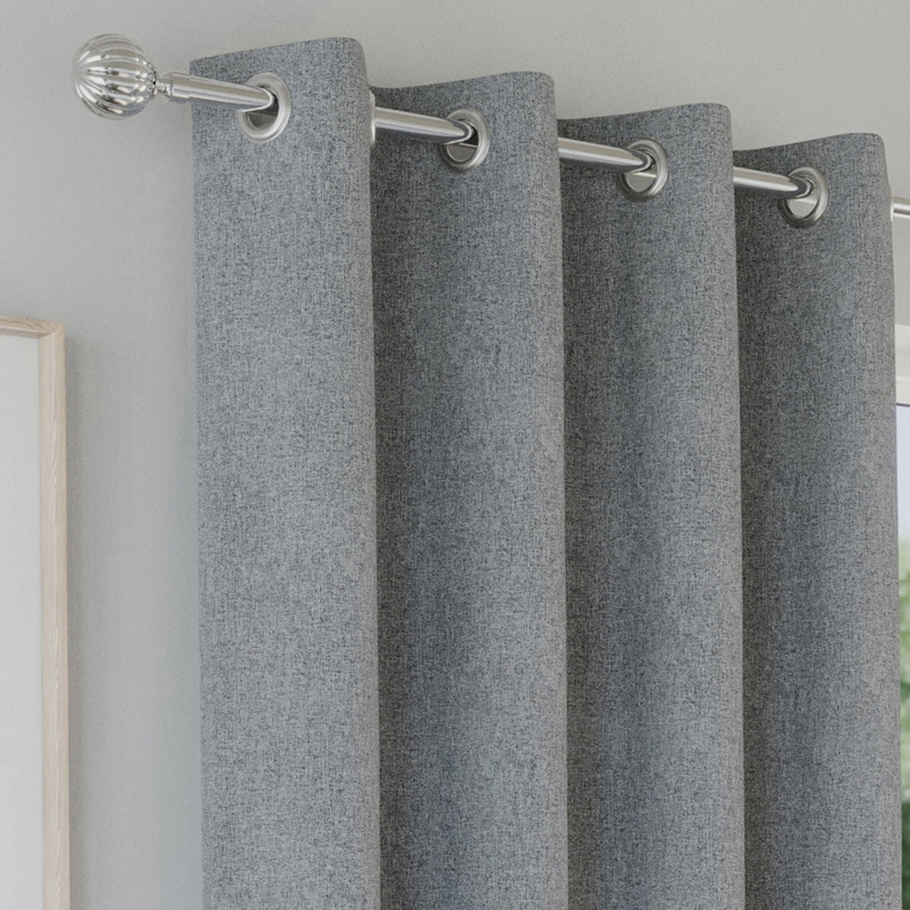 Enhanced Living Austin Grey Thermal Blackout Eyelet Curtains 168 x 183cm Image 2