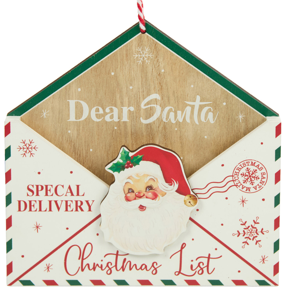 Wooden Christmas Envelope Decoration Image 8