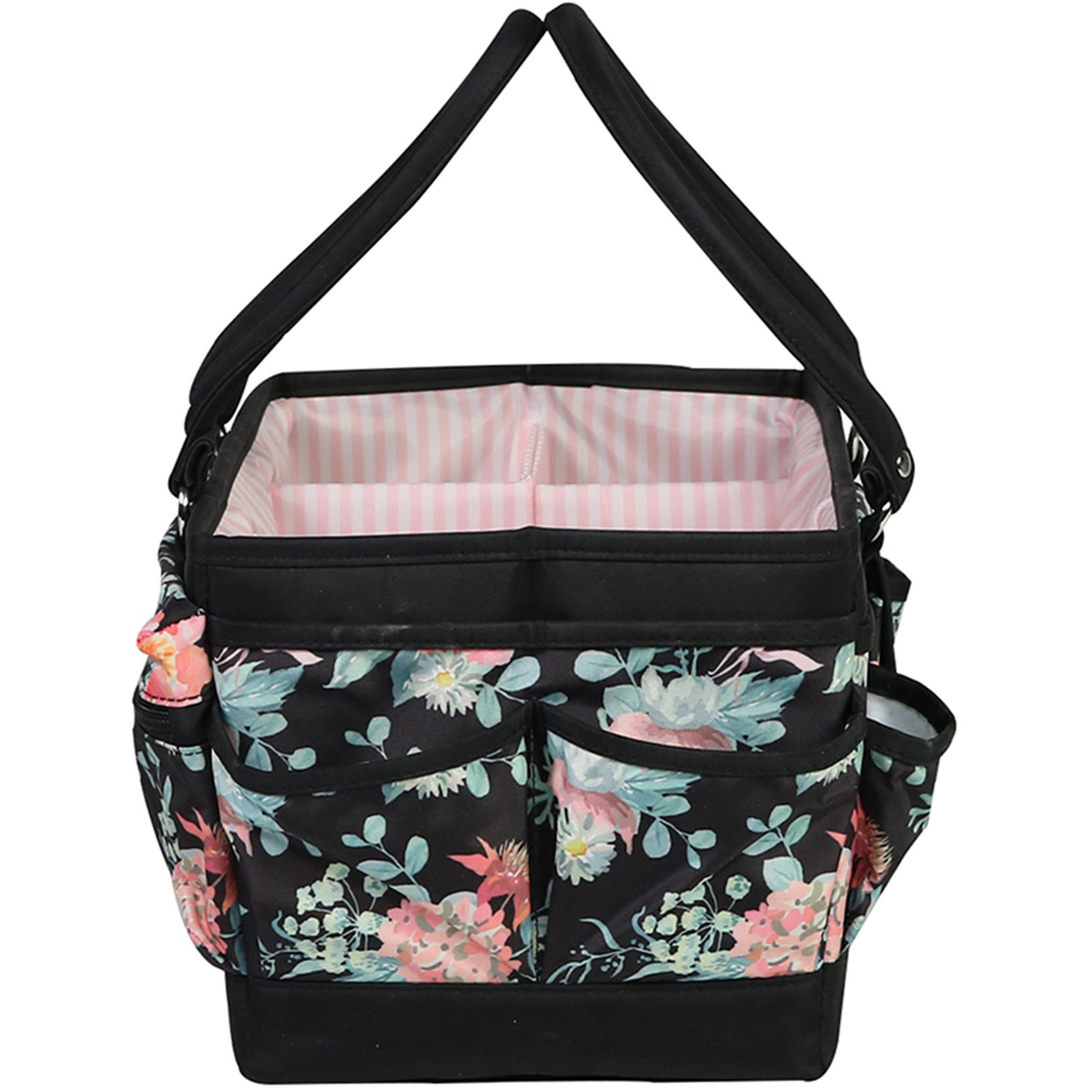 Everything Mary EVM12619-5 Black Floral Deluxe Tote Caddy 30.4 x 21.6 x 19cm Image 7