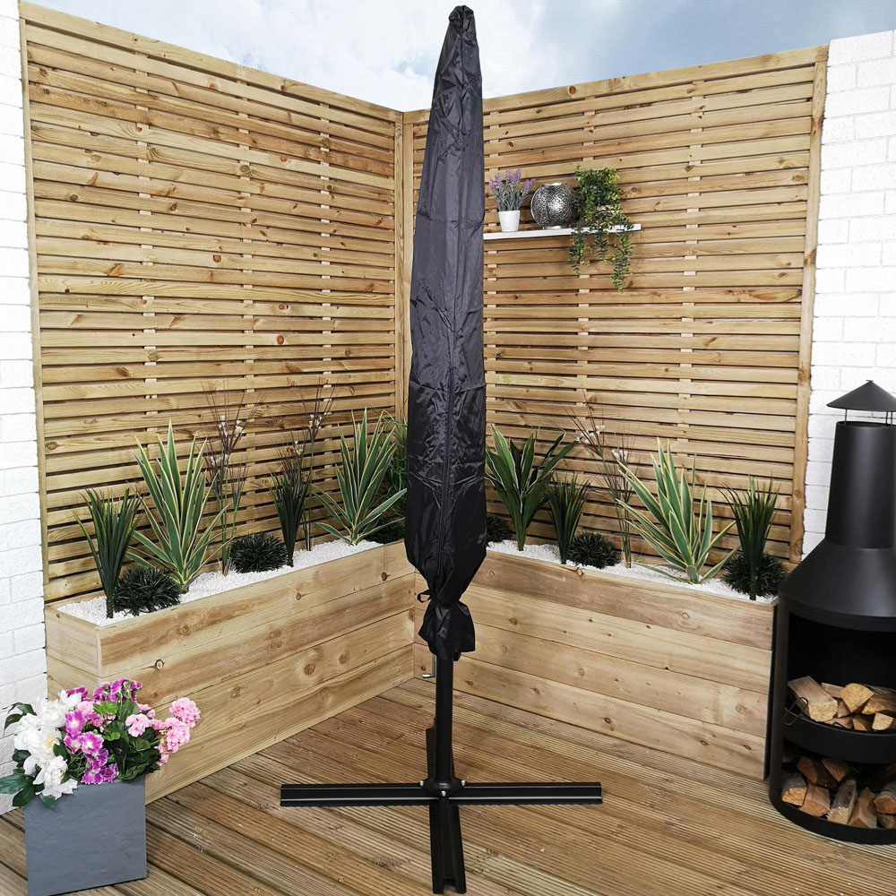 Samuel Alexander Black Hanging Banana Cantilever Parasol Waterproof Cover 3m Image 2