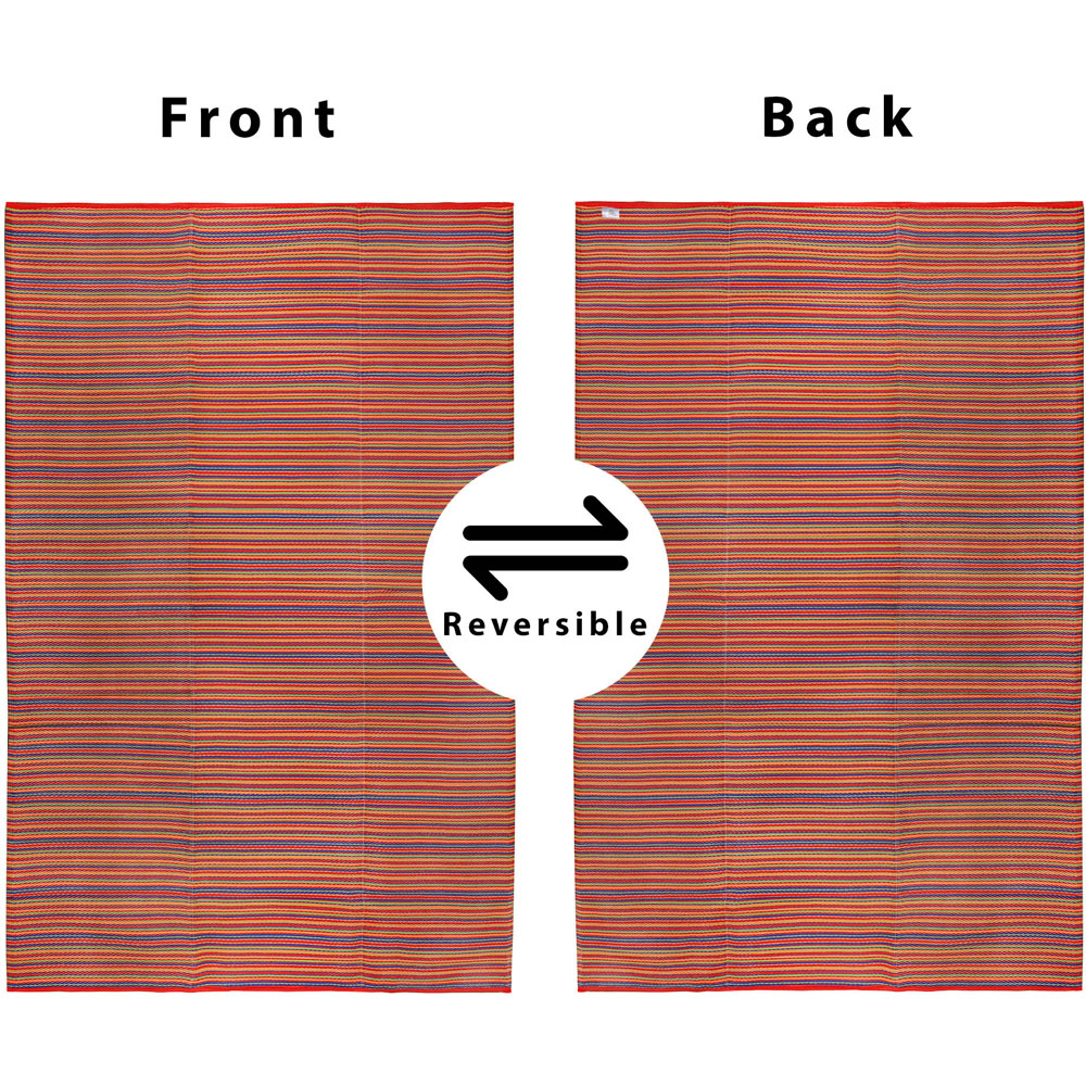 Green Decore Weaver Multi Red Camping and Picnic Rug 270 x 360cm Image 4