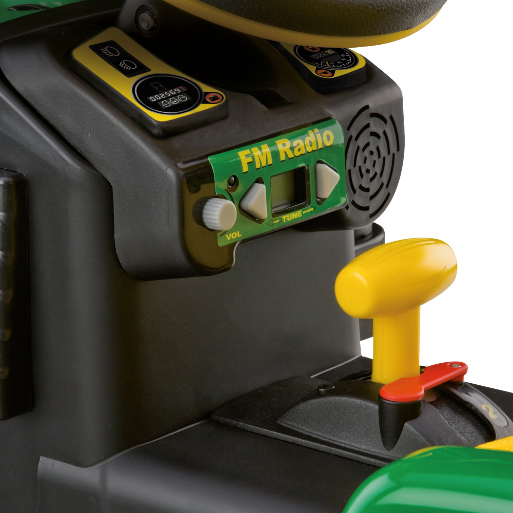 PEG John Deere Ground Force Kids Electric Ride-On Tractor with Trailer Green and Yellow 12V Image 6