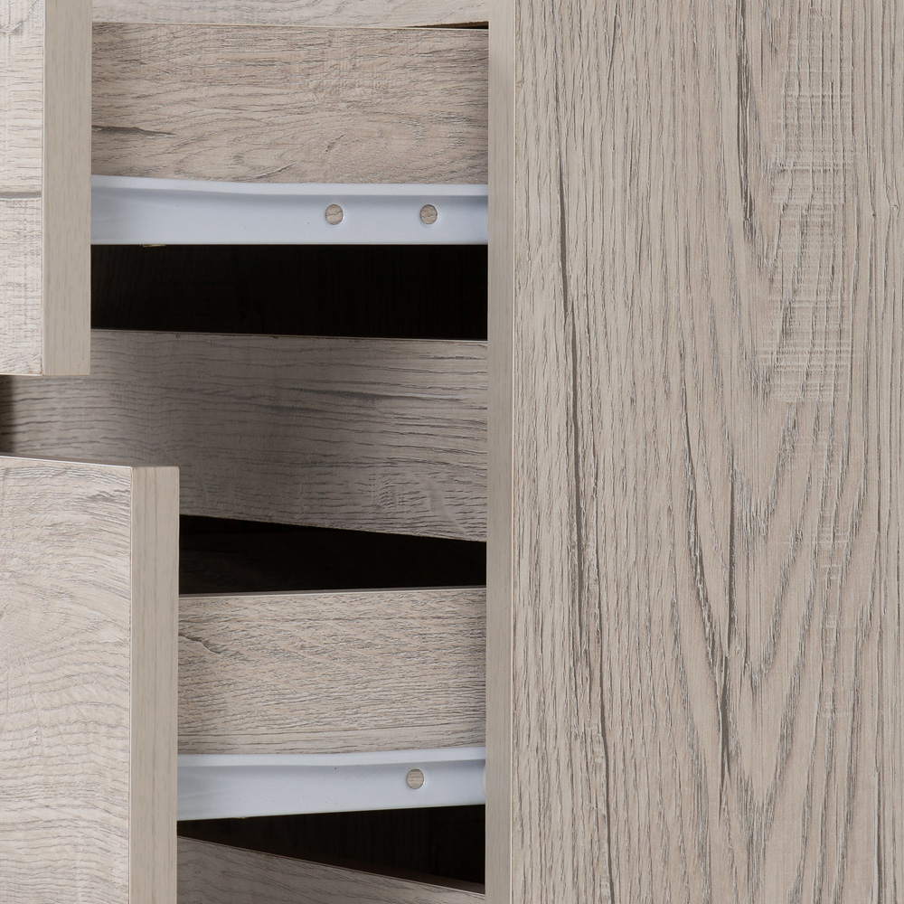 Seconique Malvern 3 Drawer Urban Snow Bedside Table Image 5