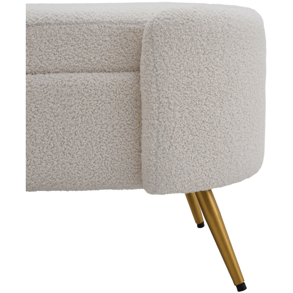 Living and Home White Modern Upholstered Accent Bench Image 6